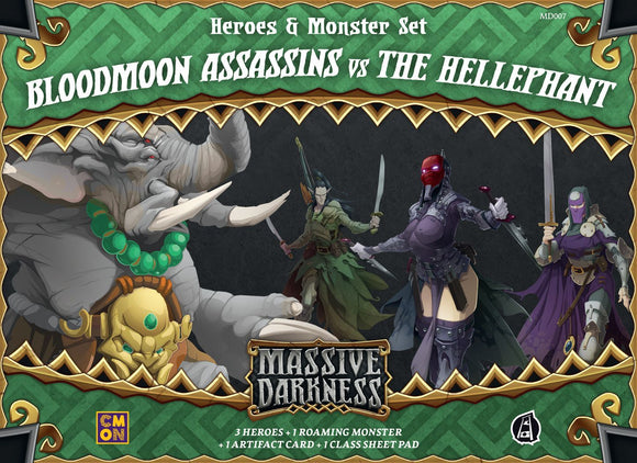 Massive Darkness: Heroes & Monster Set – Bloodmoon Assassins vs The Hellephant Miniatures Cool Mini or Not