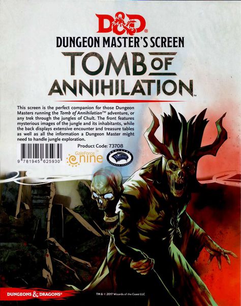 D&D 5e Dungeon Master's Screen: Tomb of Annihilation Role Playing Games Gale Force Nine   
