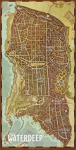 D&D 5e Waterdeep: Dragon Heist - City Map RPG Maps Gale Force Nine