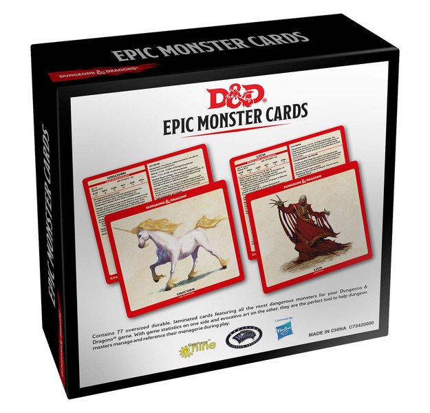 D&D 5e Monster Cards: Epic Monsters Supplies Gale Force Nine