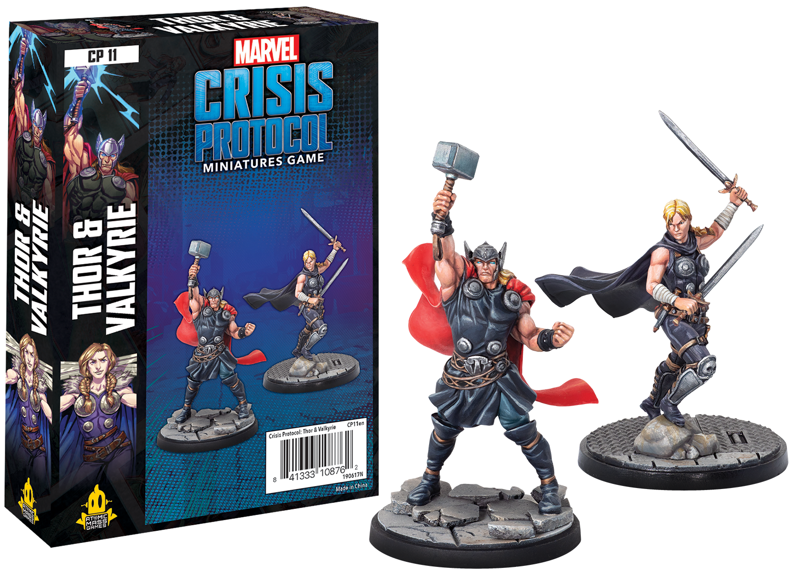 Marvel: Crisis Protocol - Thor and Valkyrie Miniatures Atomic Mass Games   