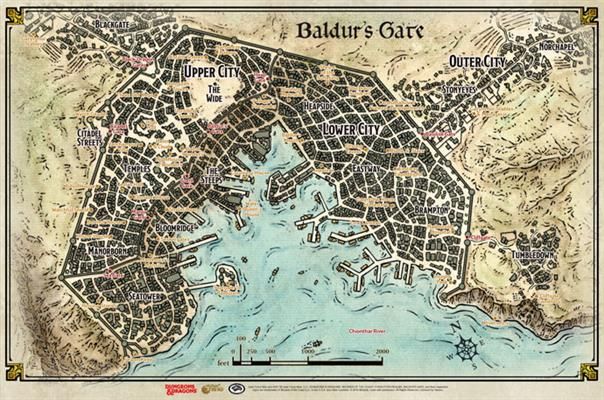 D&D 5e Baldur's Gate Descent Into Avernus – Baldur's Gate Map RPG Maps Gale Force Nine