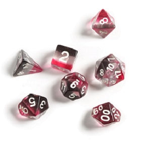 Sirius Dice Pink-Clear-Black 7ct Polyhedral Set Dice Sirius Dice   