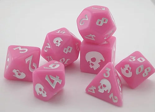 Black Oak Workshop Pink Dice of Death 7ct Polyhedral Set Dice Other