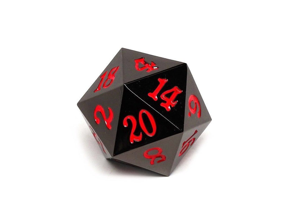 Easy Roller Red Gunmetal Single 35mm D20 Dice Easy Roller Dice