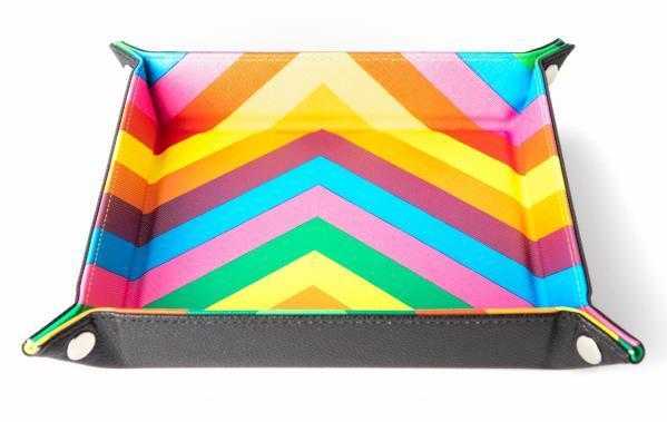 Metallic Dice Games Rainbow Leather Folding Dice Tray Supplies FanRoll by Metallic Dice Games