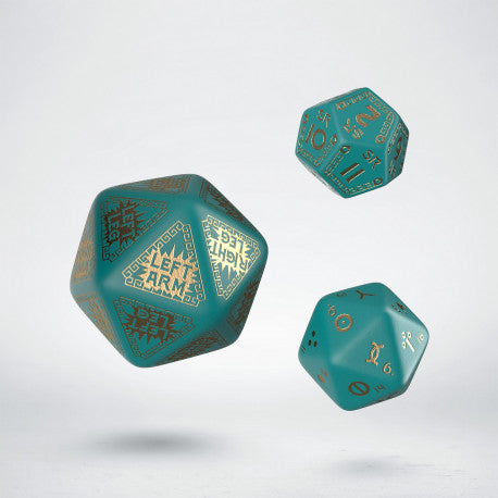 Q-Workshop 3ct RuneQuest Turquoise and Gold Expansion Dice Dice Q Workshop