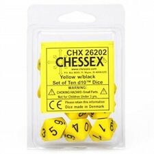 Chessex Opaque Yellow/Black 10ct D10 Set (26202) Dice Chessex   