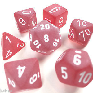 Chessex Frosted Red/White 7ct Polyhedral Set (LE427) Dice Chessex   