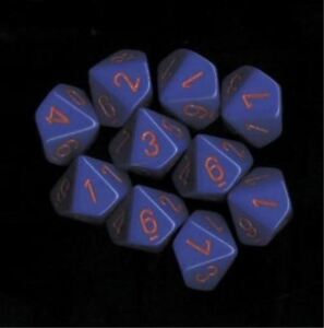 Chessex Opaque Purple/Red 10ct D10 Set (26217) Dice Chessex   