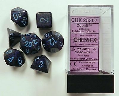 Chessex Speckled Cobalt 7ct Polyhedral Set (25307) Dice Chessex   
