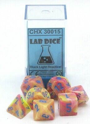 Chessex Lab Dice Festive Allusion/Blue 7ct Polyhedral Set (30015) Dice Chessex   