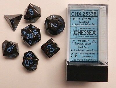 Chessex Speckled Blue Stars 7ct Polyhedral Set (25338) Dice Chessex   