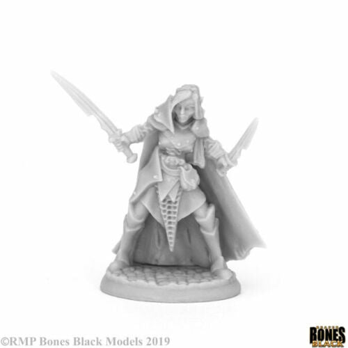 Reaper Miniatures Bones Black Dark Elf Female Warrior (44070) Miniatures Reaper Miniatures   
