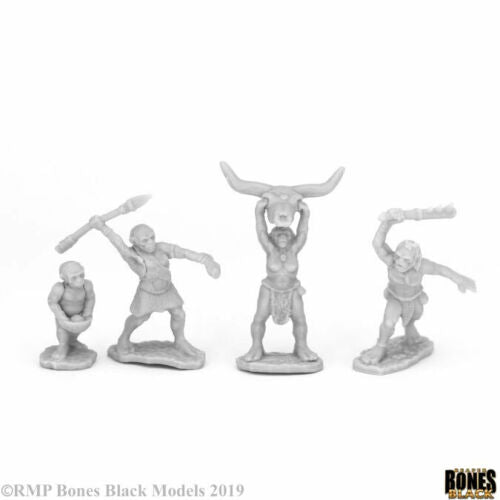 Reaper Miniatures Bones Black People of the Dawnlands 4p (44077) Home page Reaper Miniatures   