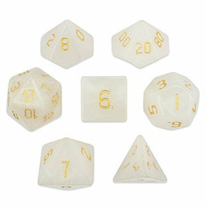 White Jade Semi-Precious Gemstone 7ct Polyhedral Dice Set Home page Other   