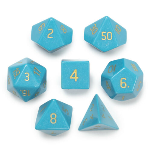Turquoise Magnesite Semi-Precious Gemstone 7ct Polyhedral Dice Set Dice Other