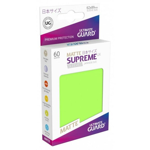 Ultimate Guard 60ct Japanese Size Supreme UX Matte Sleeves Light Green (10591)  Ultimate Guard   