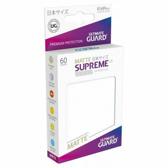 Ultimate Guard 60ct Japanese Size Supreme UX Matte Sleeves Frosted (10629) Home page Ultimate Guard   