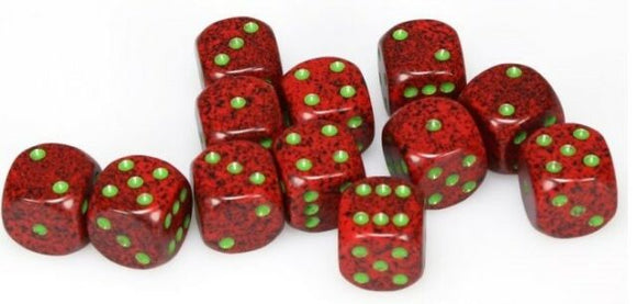 Chessex 16mm Speckled Strawberry 12ct D6 Set (25704) Dice Chessex   