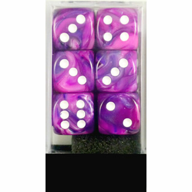 Chessex 16mm Festive Violet/White 12ct D6 Set (27657) Dice Chessex   