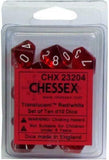 Chessex Translucent Red/White 10ct D10 Set (23204) Dice Chessex   