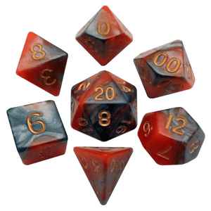 Metallic Dice Games Orange-Brown/Gold 7ct Polyhedral Dice Set  FanRoll   