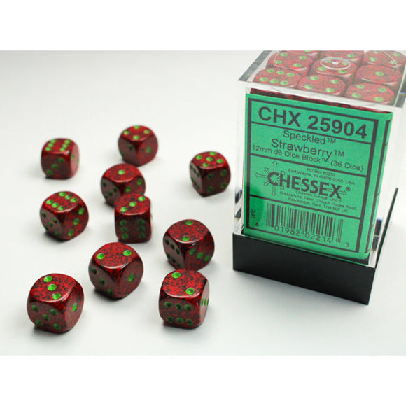 Chessex 12mm Speckled Strawberry 36ct D6 Set (25904) Dice Chessex   
