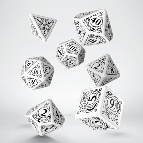 Q-Workshop Steampunk White/Black 7ct Polyhedral Dice Set Home page Other   