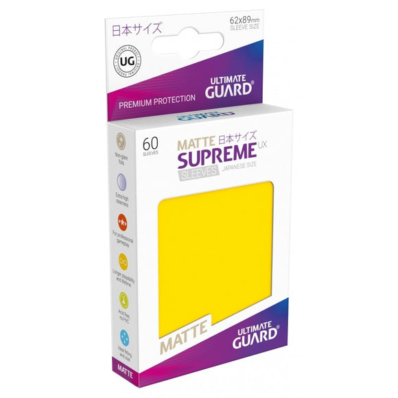Ultimate Guard 60ct Japanese Size Supreme UX Matte Sleeves Yellow  Ultimate Guard   