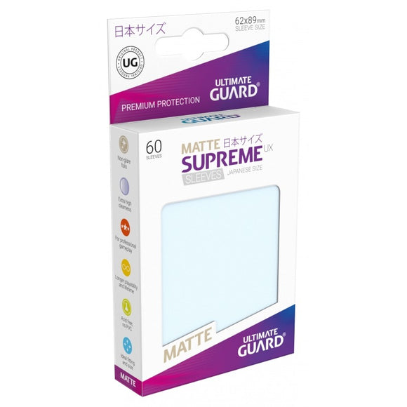 Ultimate Guard 60ct Japanese Size Supreme UX Matte Sleeves Transparent (10590)  Ultimate Guard   