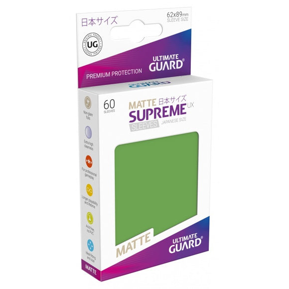Ultimate Guard 60ct Japanese Size Supreme UX Matte Sleeves Green (10592) Home page Ultimate Guard   