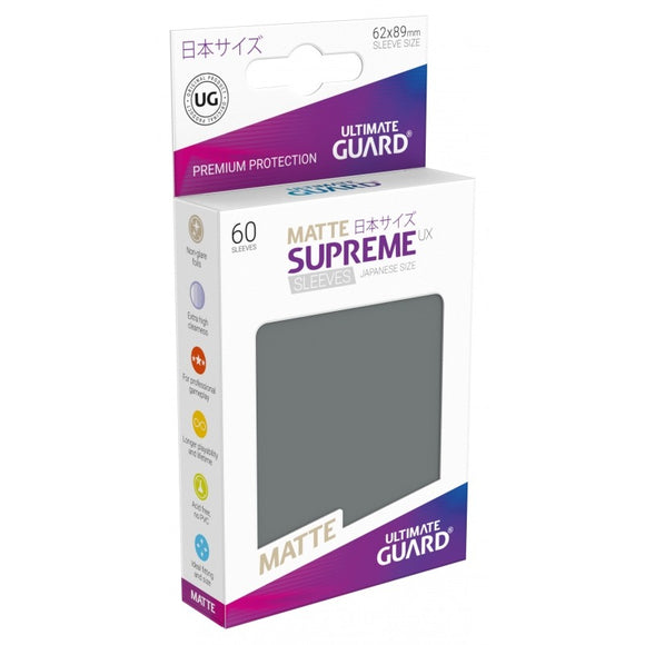 Ultimate Guard 60ct Japanese Size Supreme UX Matte Sleeves Dark Grey (10588) Home page Ultimate Guard   