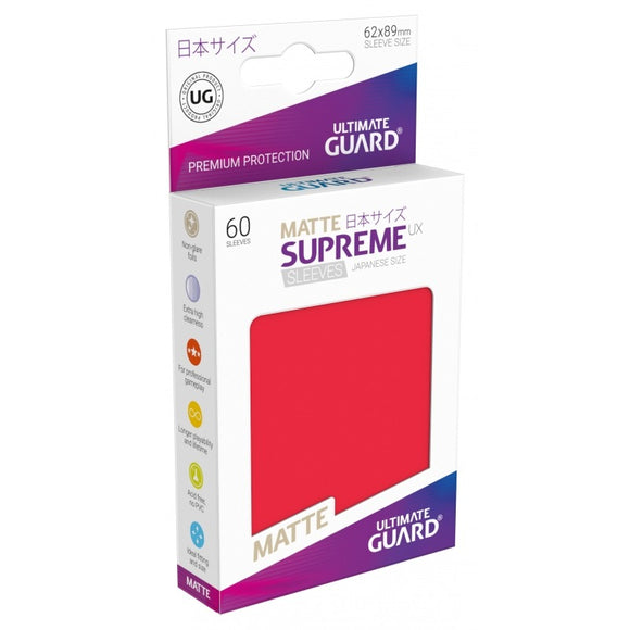 Ultimate Guard 60ct Japanese Size Supreme UX Matte Sleeves Red (10601) Home page Ultimate Guard   