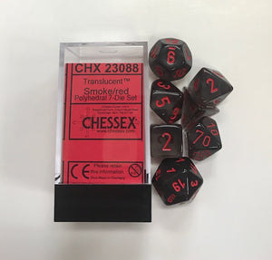 Chessex Translucent Smoke/Red 7ct Polyhedral Set (23088) Home page Other   