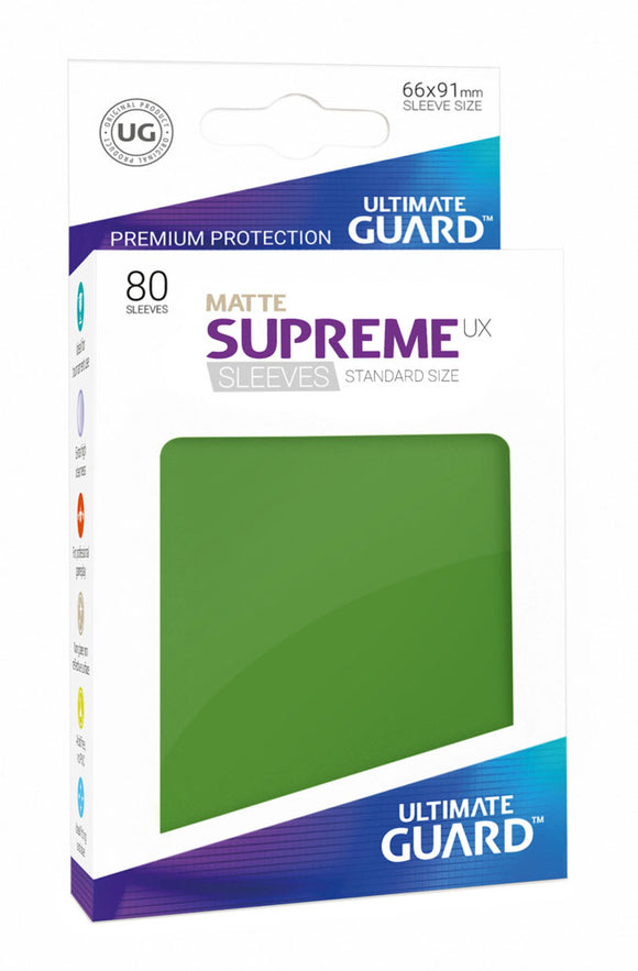 Ultimate Guard 80ct Standard Supreme UX Matte Sleeves Green (10554) Home page Ultimate Guard   