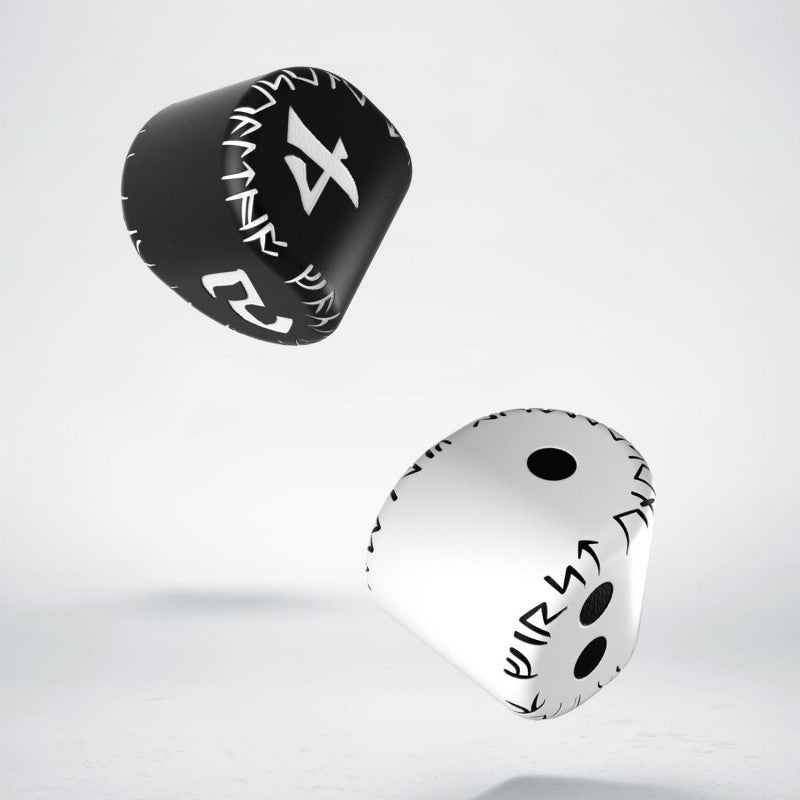 Q-Workshop Runic White D2 and Black D4 2ct Set Dice Q Workshop