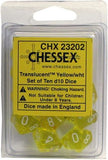Chessex Translucent Yellow/White 10ct D10 Set (23202) Dice Chessex   