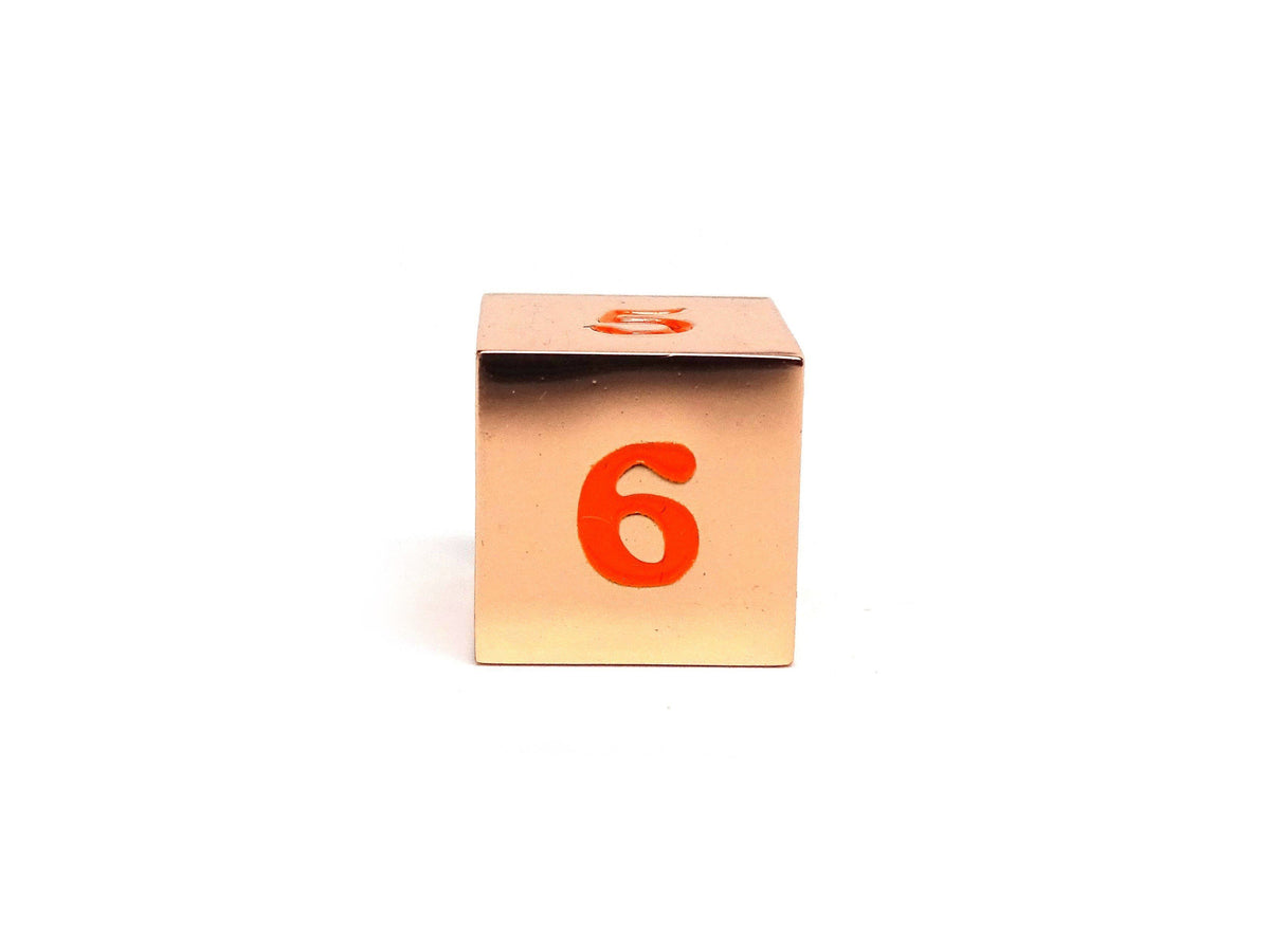 Easy Roller Rose Gold Orange Single D6 Dice Easy Roller Dice
