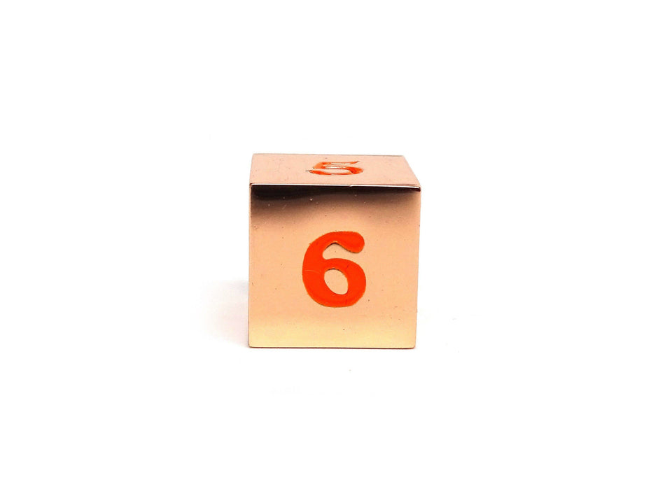 Easy Roller Rose Gold Orange Single D6 Dice Easy Roller Dice
