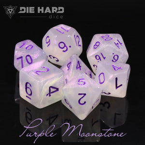 Die Hard Dice Purple Moonstone 7ct Polyhedral Set Home page Other   