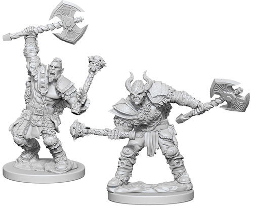 Pathfinder Deep Cuts Unpainted Miniatures: Half-Orc Male Barbarian Miniatures WizKids   