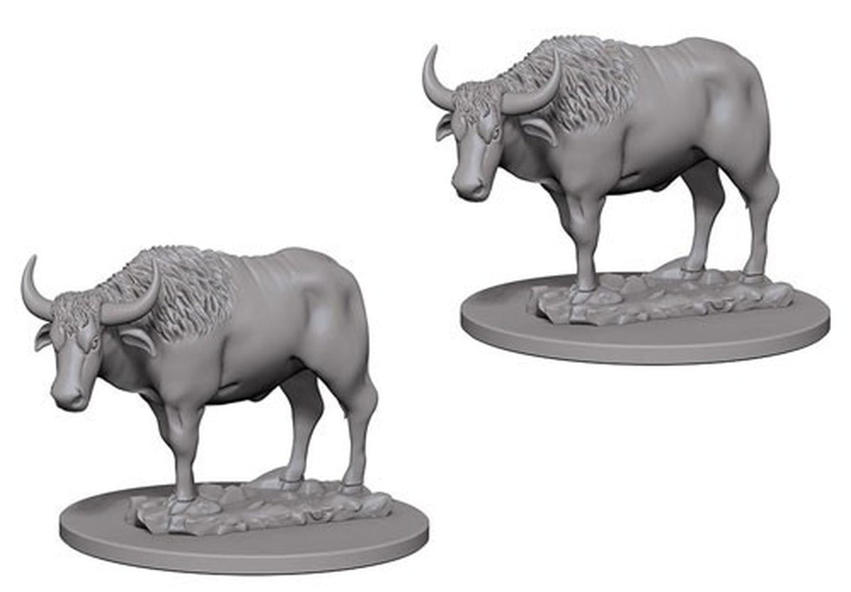 WizKids Deep Cuts Unpainted Miniatures: Oxen Miniatures WizKids   
