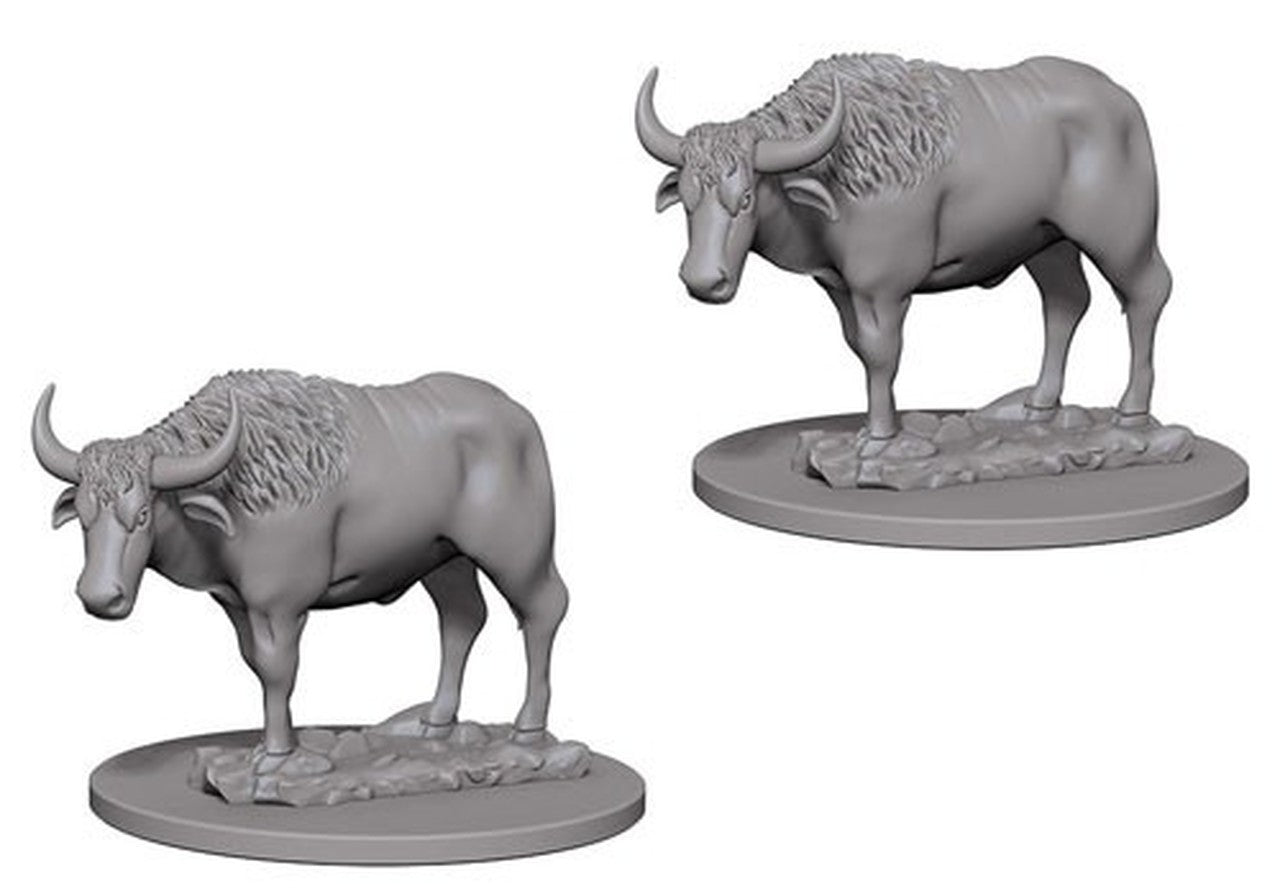 WizKids Deep Cuts Unpainted Miniatures: Oxen Miniatures WizKids   