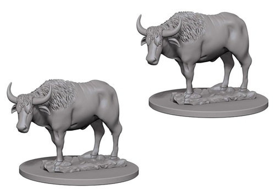WizKids Deep Cuts Unpainted Miniatures: Oxen Miniatures WizKids   