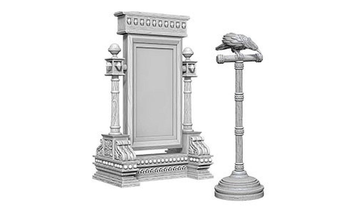 WizKids Deep Cuts Unpainted Miniatures: Mirror & Bird on Stand Miniatures WizKids   