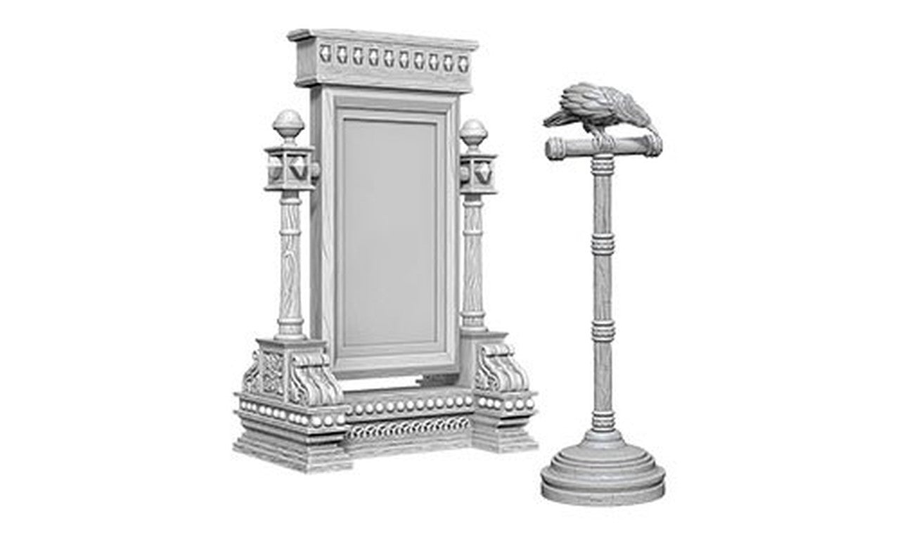 WizKids Deep Cuts Unpainted Miniatures: Mirror & Bird on Stand Miniatures WizKids   