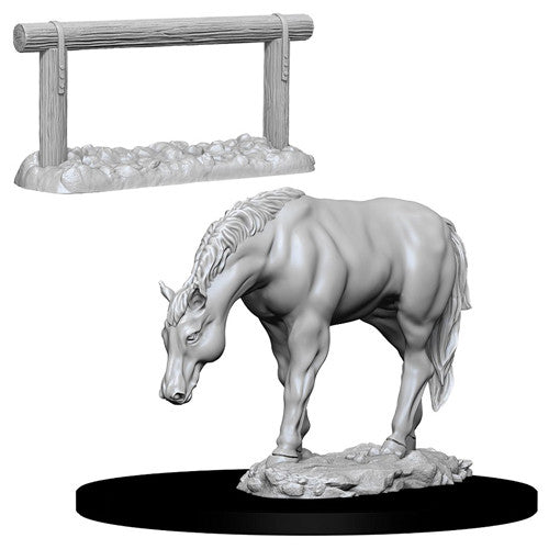 WizKids Deep Cuts Unpainted Miniatures: Horse and Hitch Miniatures WizKids   