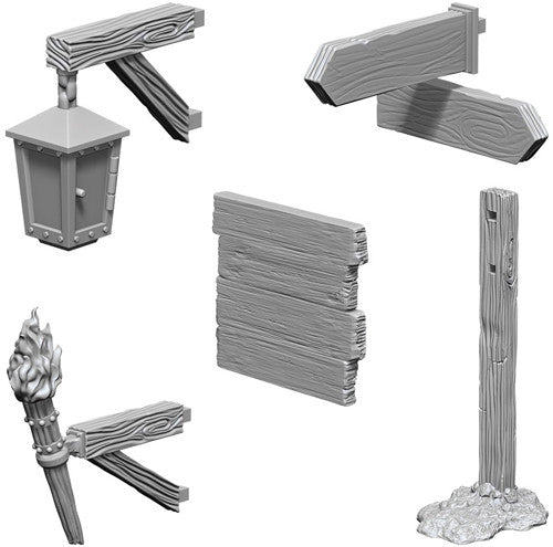 WizKids Deep Cuts Unpainted Miniatures: Signs & Lights Miniatures WizKids   