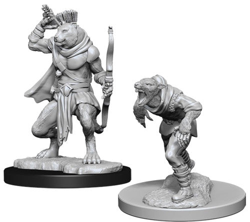 D&D Nolzur's Marvelous Unpainted Miniatures: Wererat & Weretiger Miniatures WizKids   